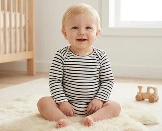Long-Sleeve Striped Bodysuit