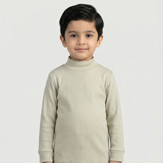 Kids Ribbed -Mock Neck Long Sleeve Top | Mommy Minors