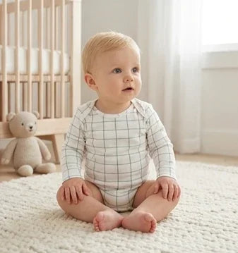 Green Windowpane Grid Bodysuit