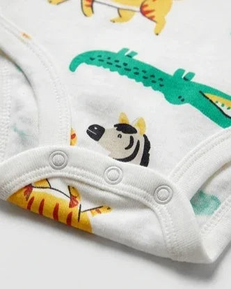 Long-Sleeve Safari Animal Baby Bodysuit