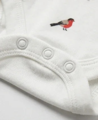 Long-Sleeve Red Bird Print Bodysuit