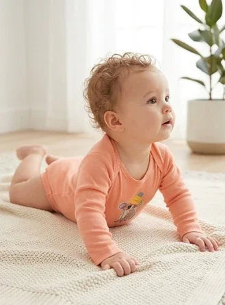Long-Sleeve Koala Peach Bodysuit