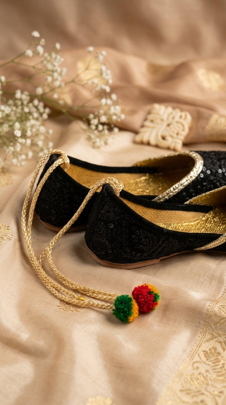 Black Embroidered Khussa