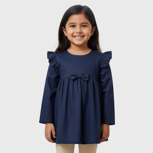 Navy Blue Frock For Girls | 2-8YRS