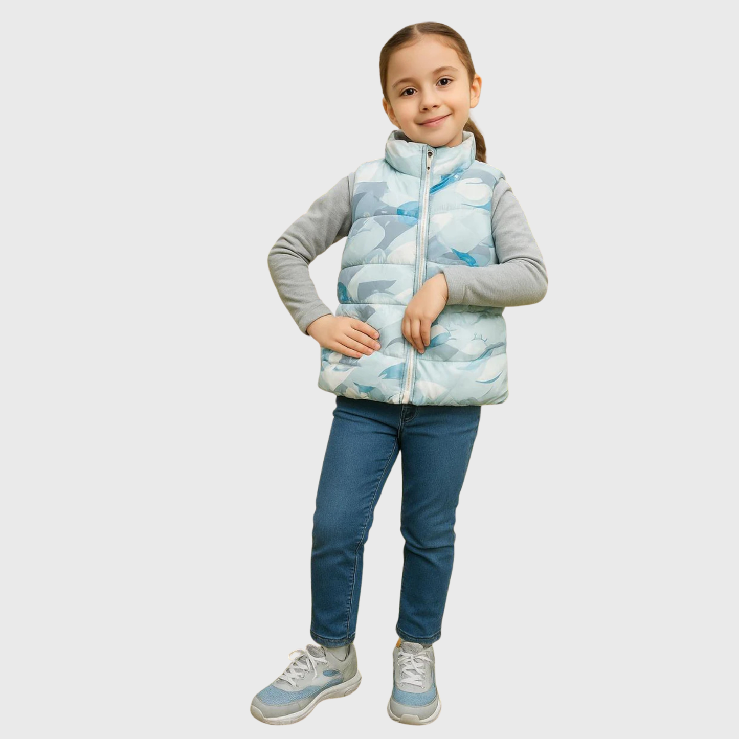 Girls Sleeveless Ocean Puffer jacket 1-6 Years