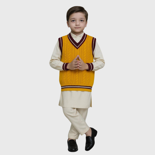 Cable Knitted Sweater Vest - Toddler & Kids-12M-6Y