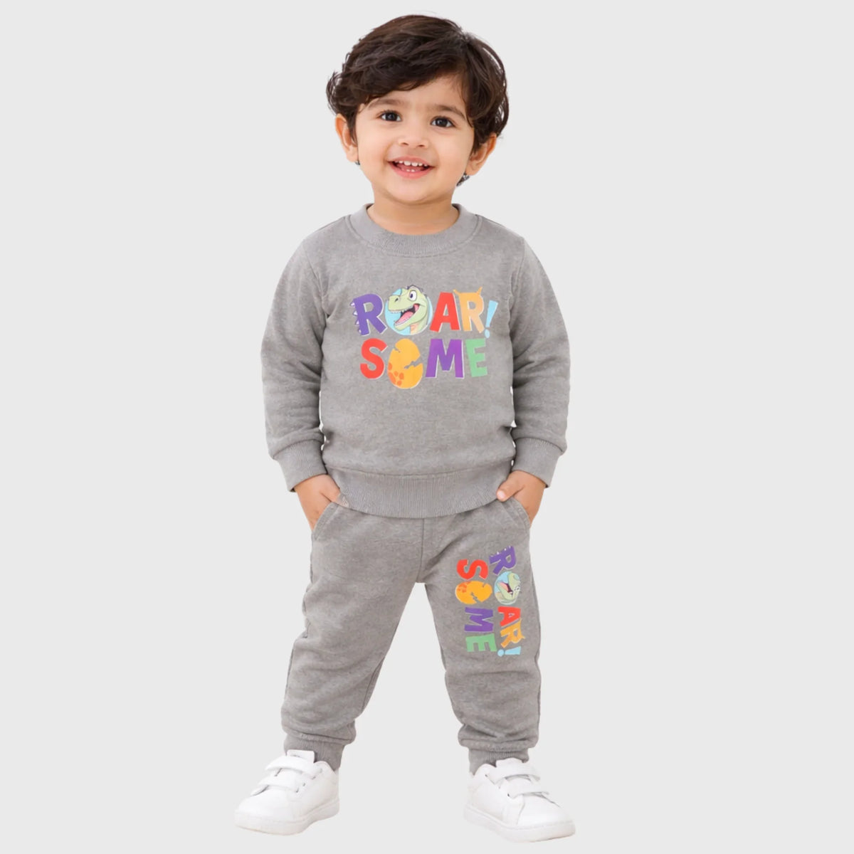 Children's Dinosaur Tracksuit Set with Fun Typography