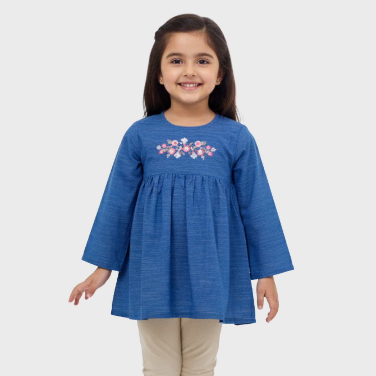 Royal Blue Frock Embroidered| Ages 2-7 Years