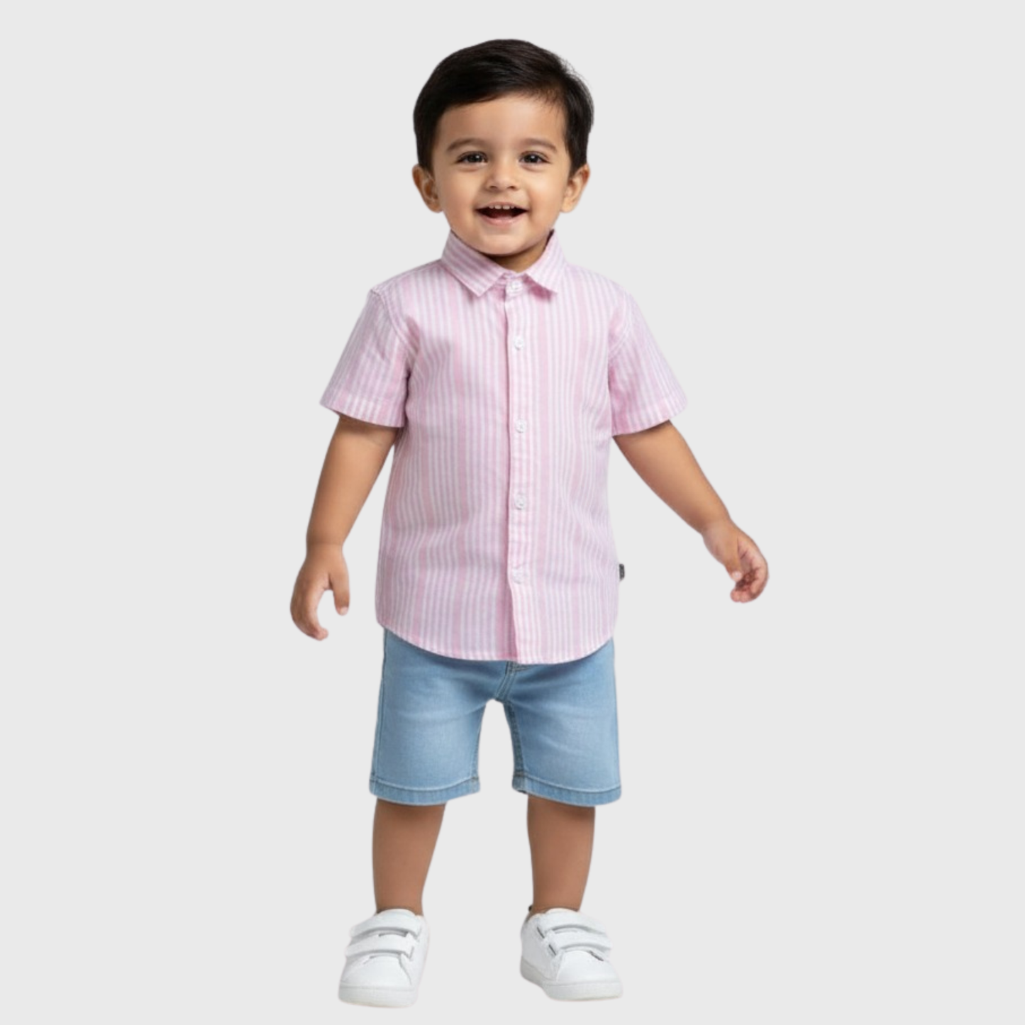 Pink Striped Button Down Shirt Green | (12M - 6YRS)