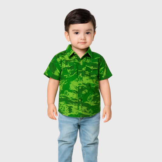 Green Camo Button Down Shirt | (12M - 6YRS)