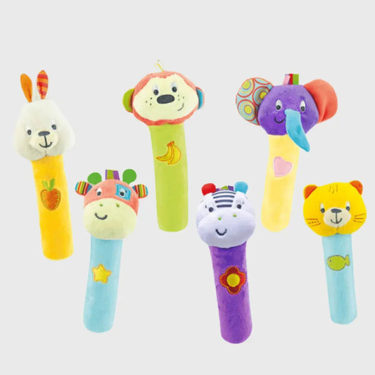 Single Win Fun Soft Animal Rattle Stick for Babies.
