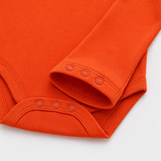 Long-Sleeve Orange Cat Bodysuit