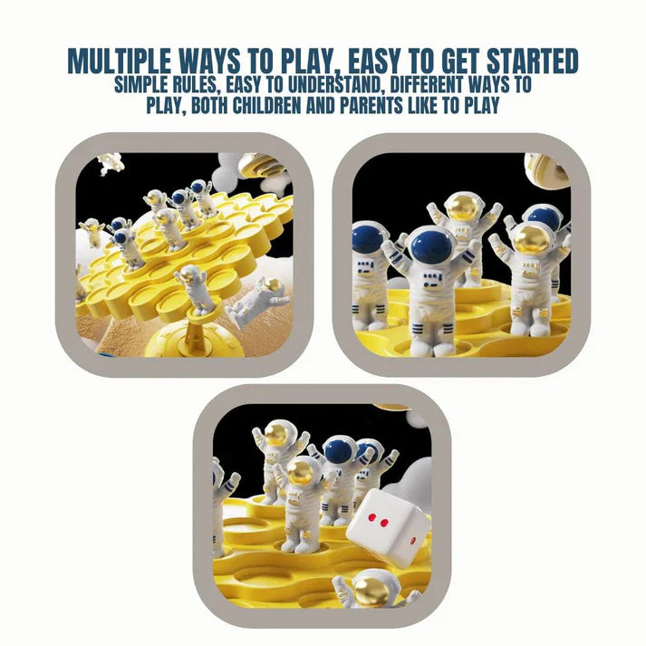 Balance Spaceman Game - Square Style-STEM Learning Toy for Kids Ages 3+ with 60 Astronauts
