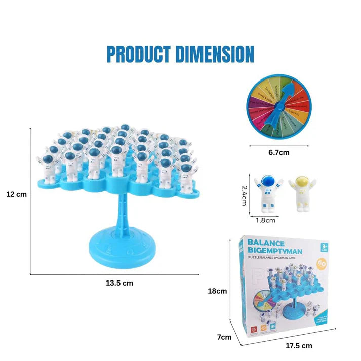 Balance Spaceman Game - Square Style-STEM Learning Toy for Kids Ages 3+ with 60 Astronauts