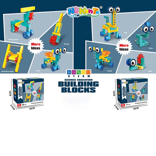 NiKanTo Building Blocks 66 Pieces - STEM Construction Toy Set for Kids Ages 3+ with Endless Creative Possibilities