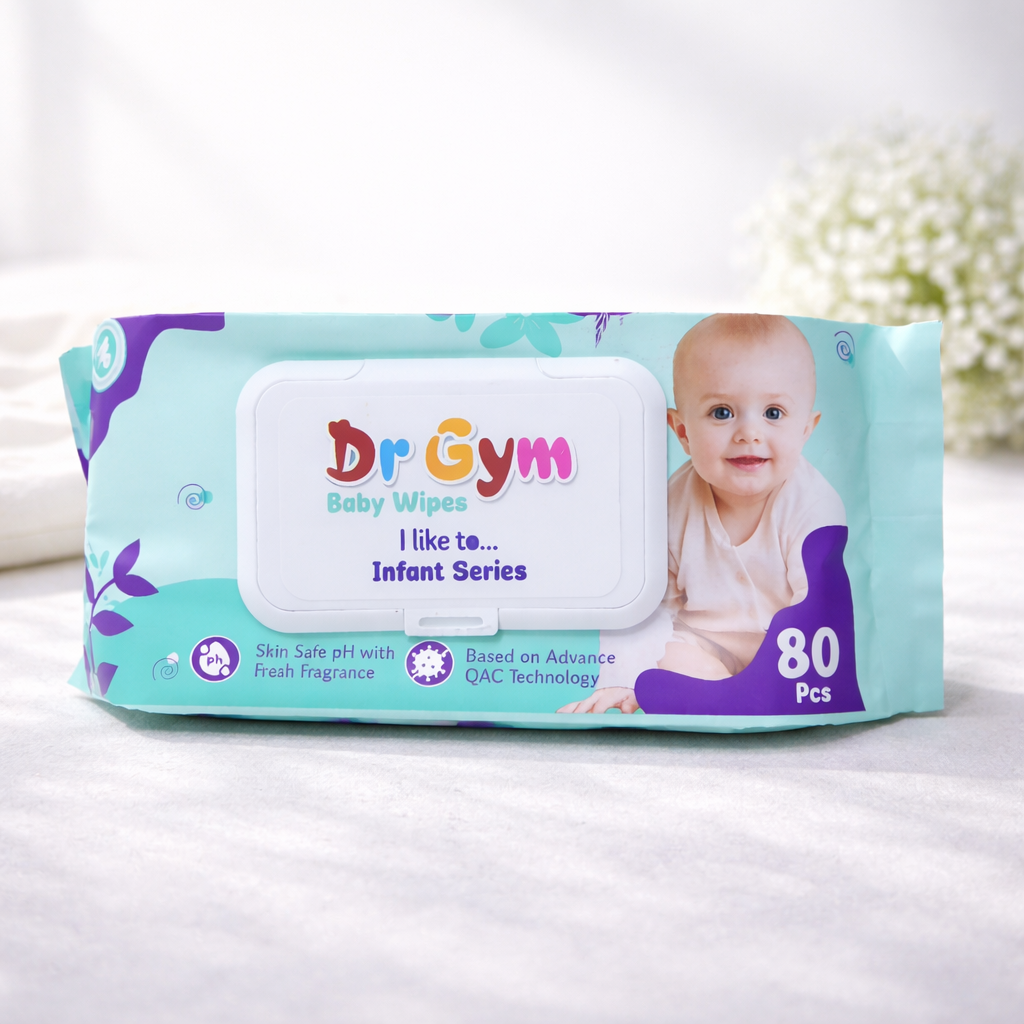 Dr Gym Baby Wipes 80 Pcs | Soft & Gentle Baby Wipes
