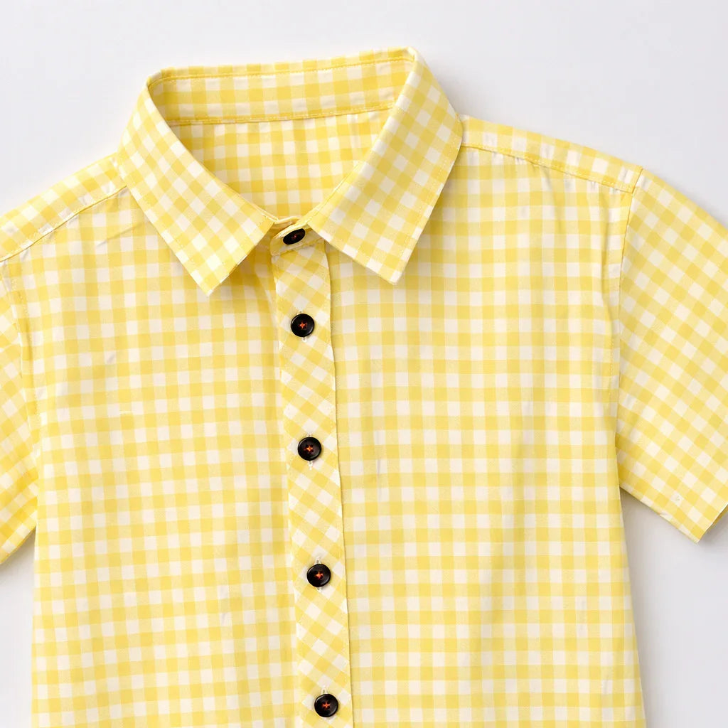 Boys' Classic Yellow Button-Down | Short Sleeve