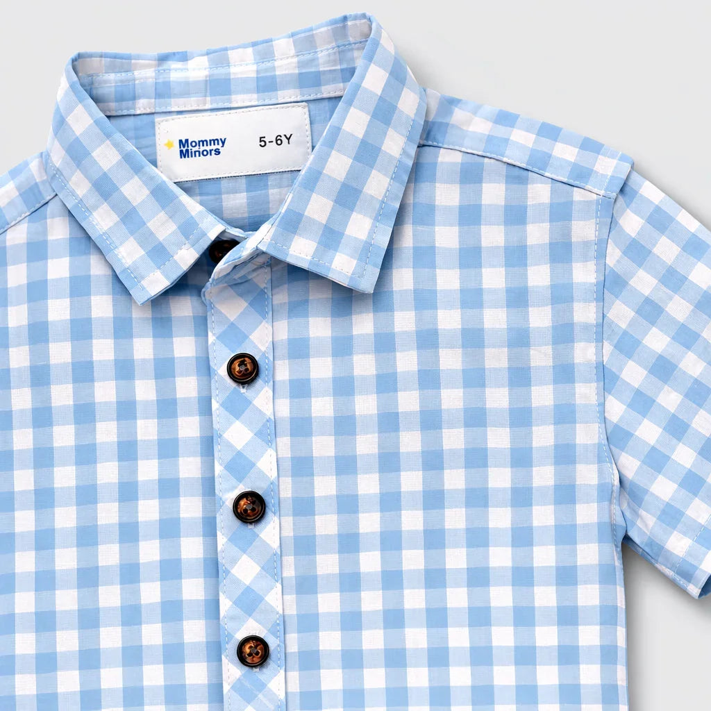 Boys' Classic Sky Blue Button-Down | Short Sleeve