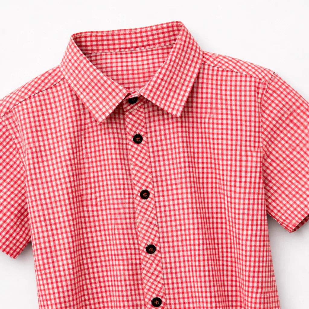 Boys' Classic Red Button-Down | Short Sleeve