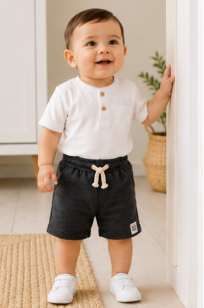 Baby Summer Shorts – Charcoal Grey