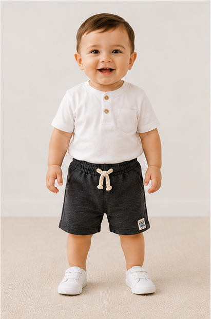 Baby Summer Shorts – Charcoal Grey