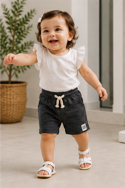 Baby Summer Shorts – Charcoal Grey