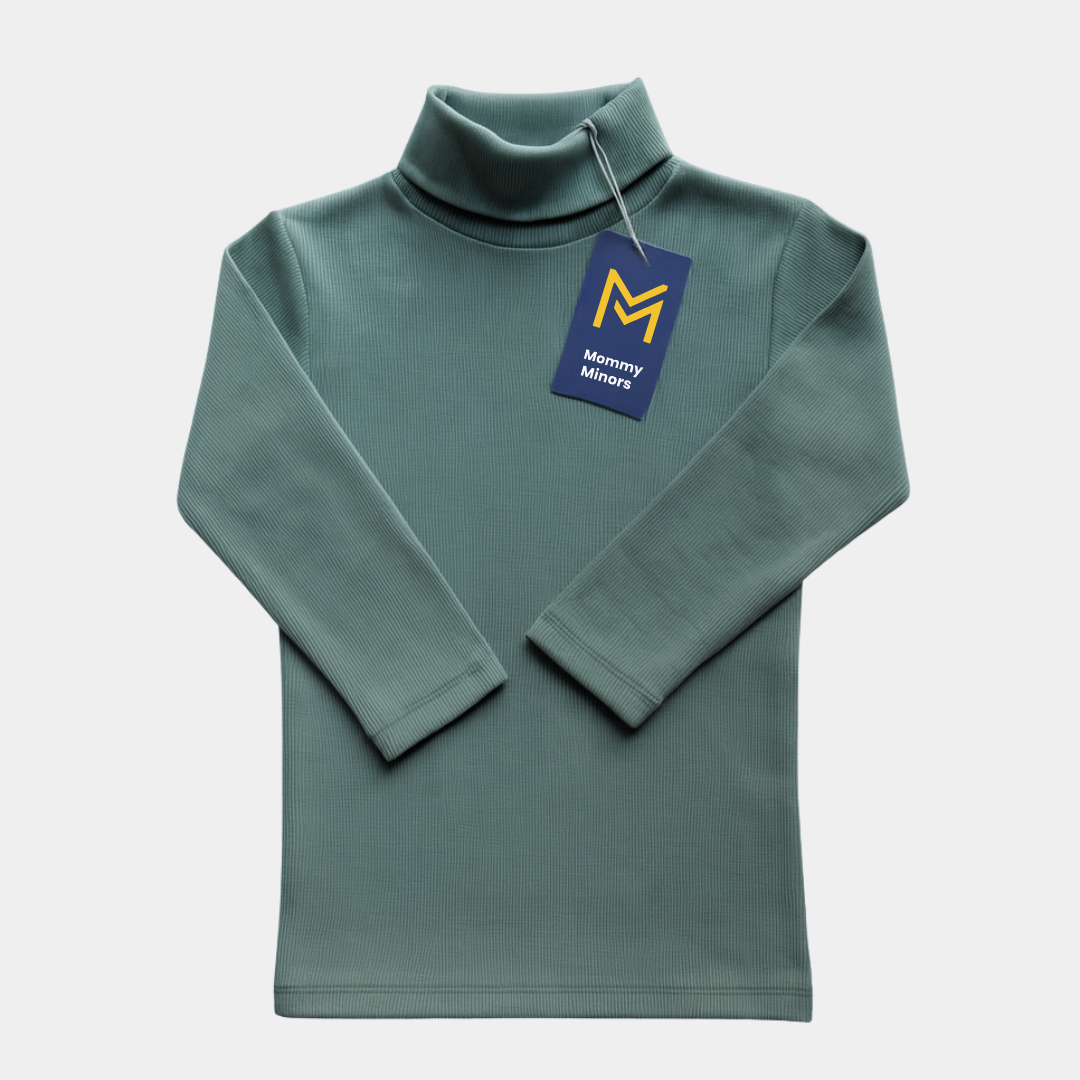 Unisex Ribbed Turtleneck Top for Kids | Winter Wear 12M–6 Years