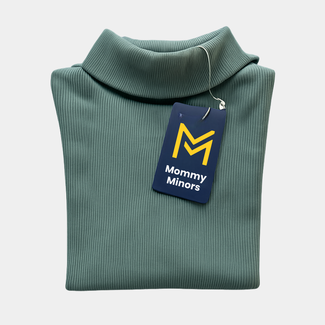 Unisex Ribbed Turtleneck Top for Kids | Winter Wear 12M–6 Years
