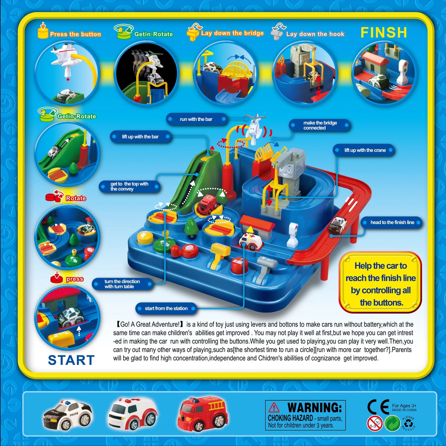 Orbital Park Combination Car Rescue Adventure Track Set for Kids (Ages 3+)
