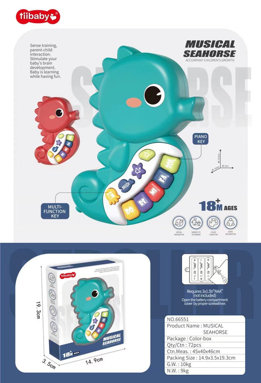 Tiibaby Musical Seahorse Piano Toy for Toddlers (18M+)