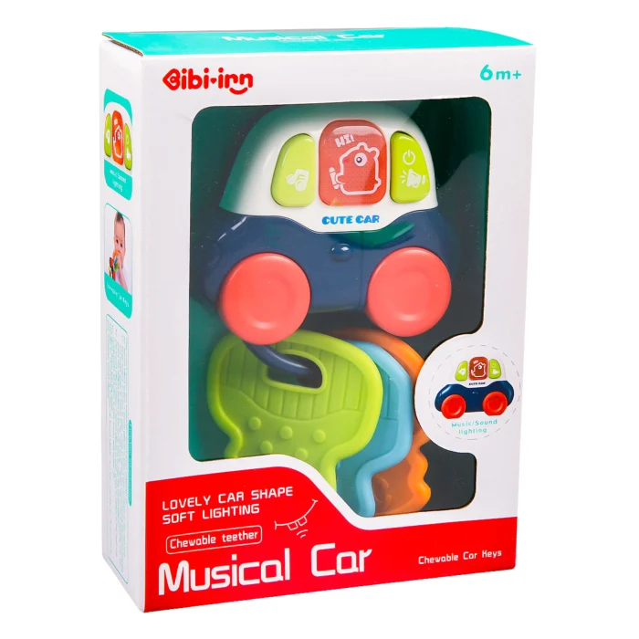 Musical Car Key & Teether Toy with Lights and Sounds for Infants (6M+)