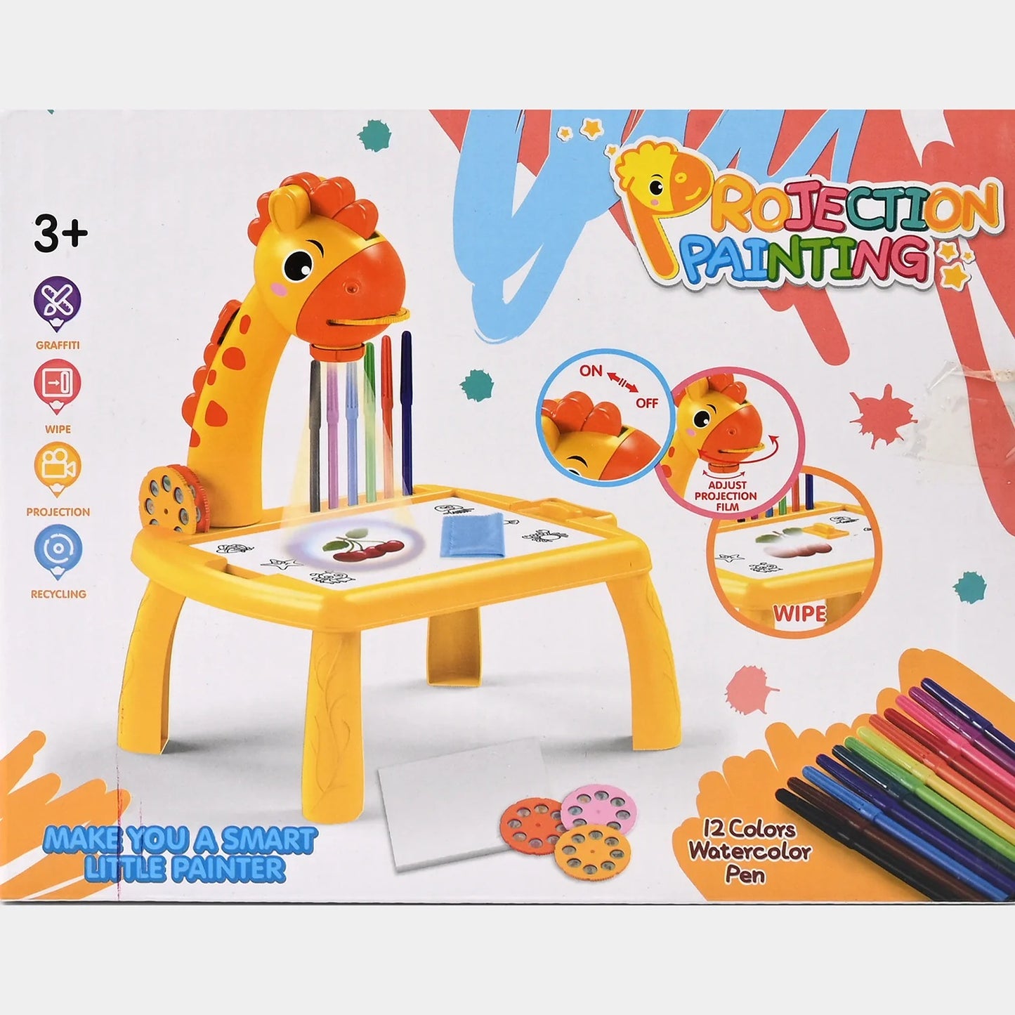 Giraffe Trace & Draw Projection Painting Table Set for Kids (Ages 3+)
