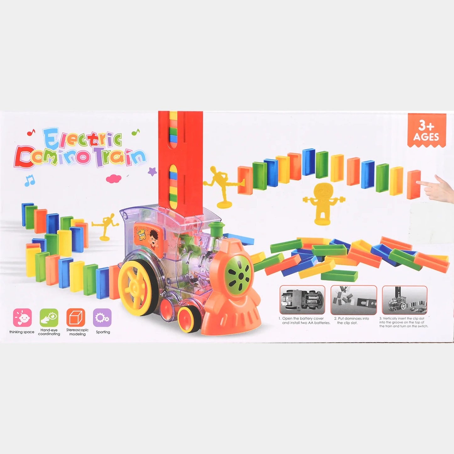 Electric Domino Train Automatic Laying Toy Set with Lights & Sounds (Ages 3+)