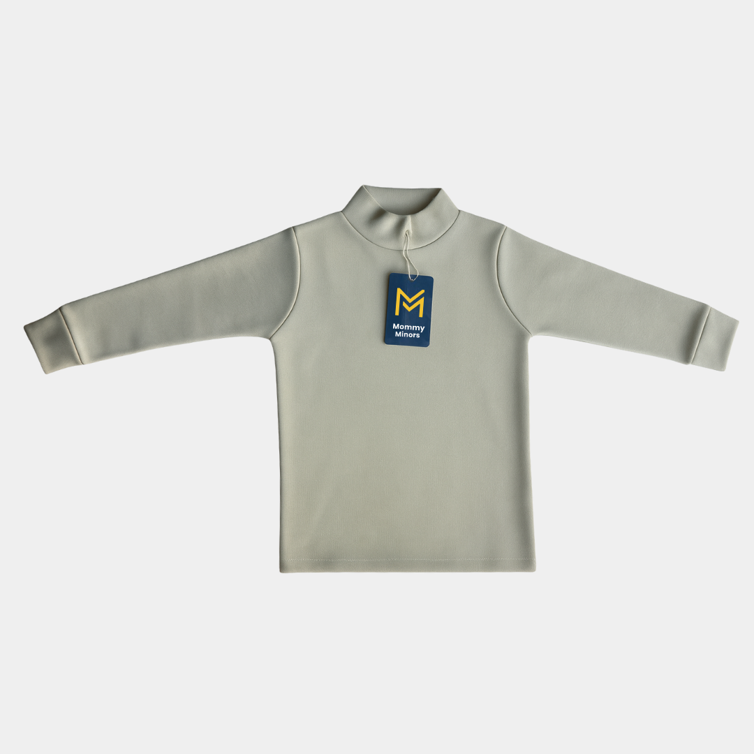 Kids Ribbed -Mock Neck Long Sleeve Top | Mommy Minors