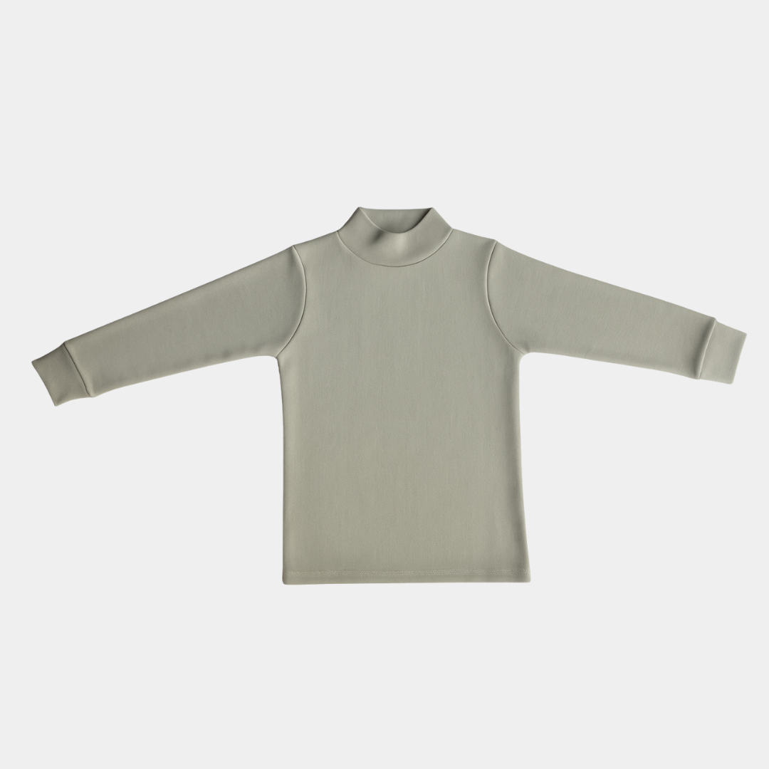 Kids Ribbed -Mock Neck Long Sleeve Top | Mommy Minors