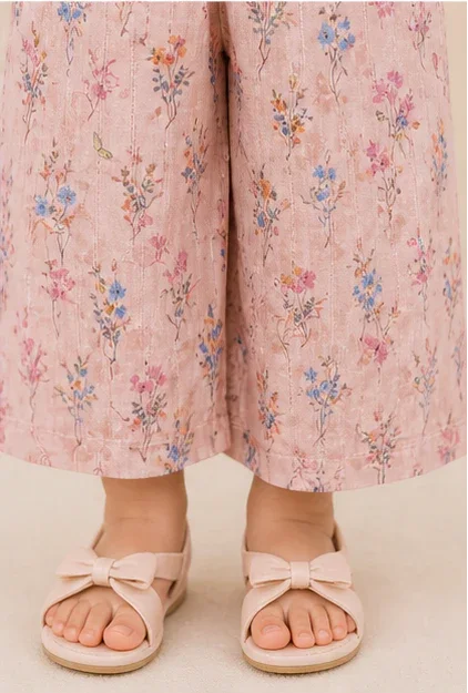 Girls Floral Frill Top & Cap Set – Pink