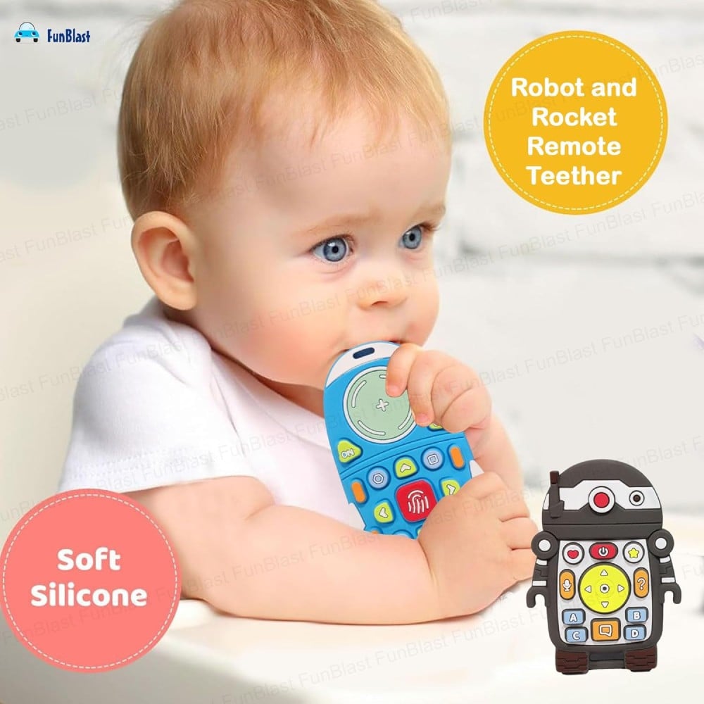 Hercules Bear Cartoon Baby Teether Toys - Interactive Robot Teething Toy with Soft Silicone Design